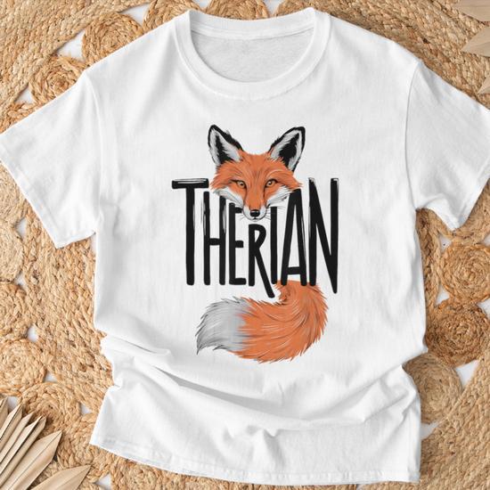 Text Fox Therian Fox Mask T-Shirt - Monsterry CA